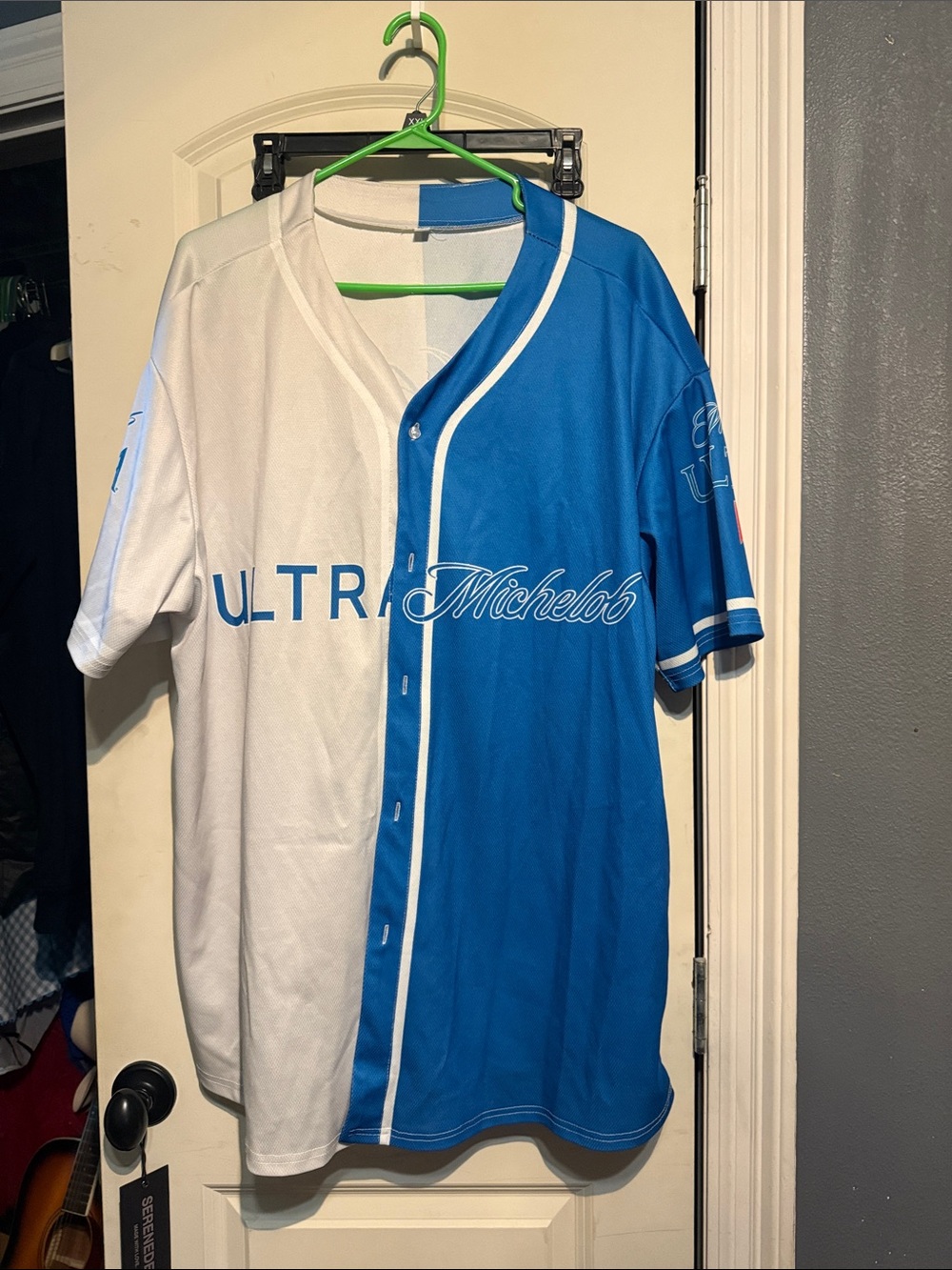Michelob Ultra Men's Two-Tone Blue & White Baseball Jersey